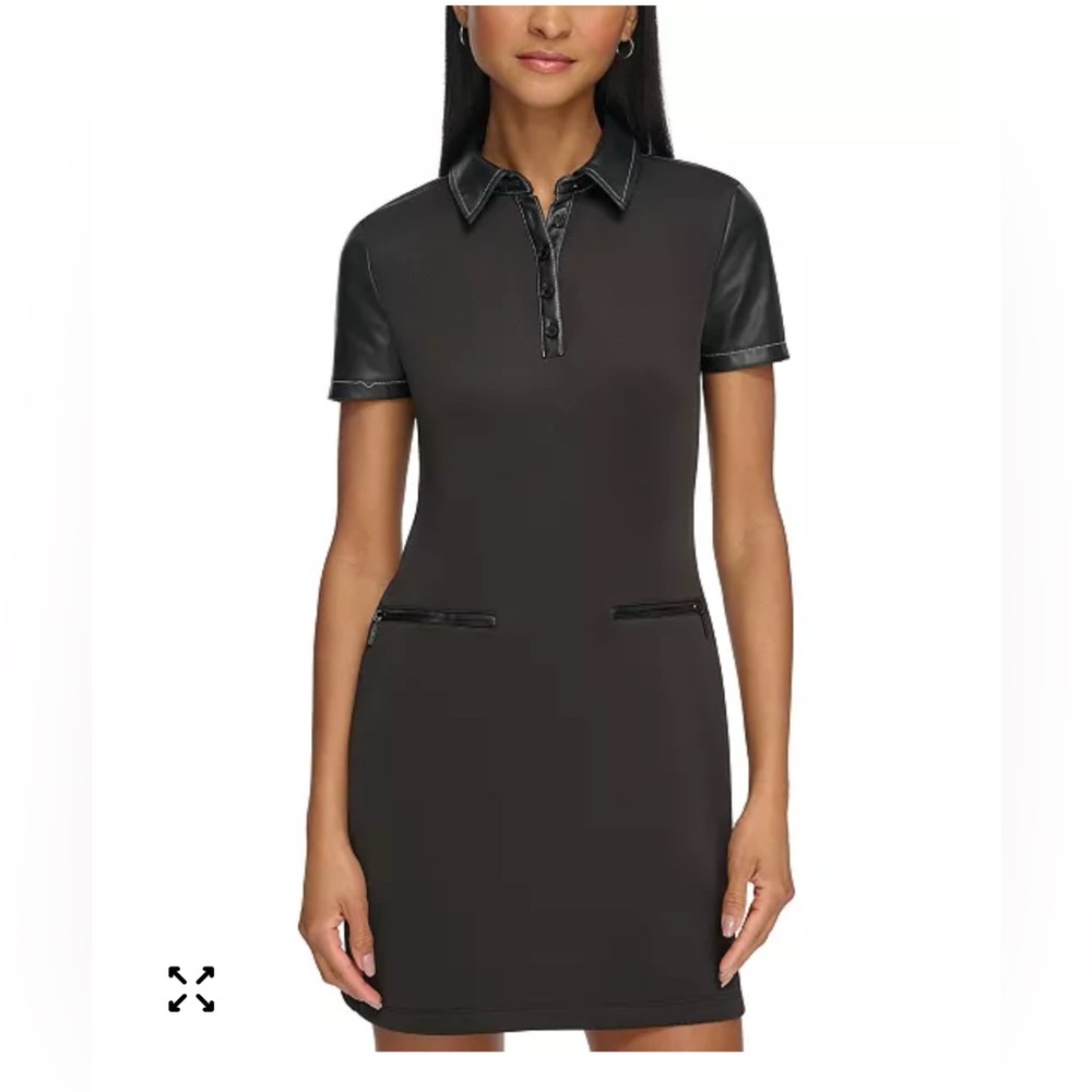 Karl Lagerfeld Mixed Media Polo Dress